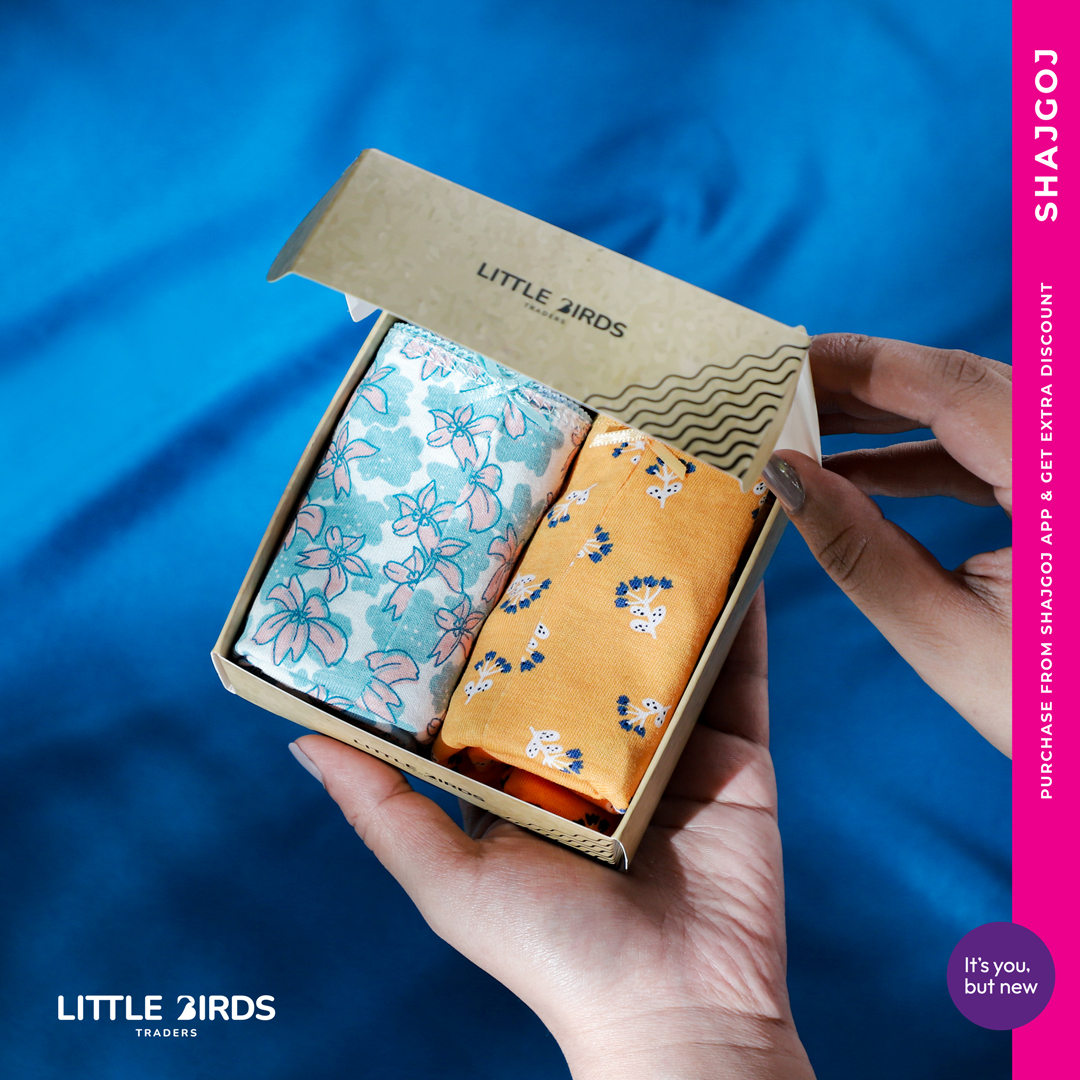 Little Birds Basic Boxer Cotton Duo Box - Mix